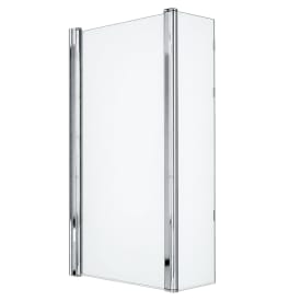 Strømberg Quantum badkarsvägg, 80 cm, klart glas, krom profil