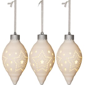 Star Trading Gota porslinskulor med belysning, 13,3 cm, 3-pack