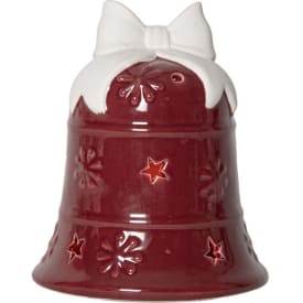 Star Trading porcelænklokke med lys, rød