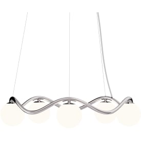 Rebello Decor Circle of Life lysekrone, krom, Ø11 cm glaskugler, Ø65 cm