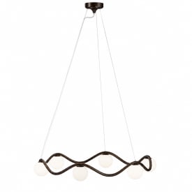 Rebello Decor Circle of Life lysekrone, bruneret messing, Ø11 cm glaskugler, Ø91 cm