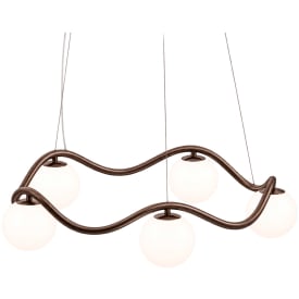 Rebello Decor Circle of Life lysekrone, bruneret messing, Ø11 cm glaskugler, Ø65 cm