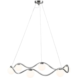 Rebello Decor Circle of Life lysekrone, krom, Ø11 cm glaskugler, Ø91 cm