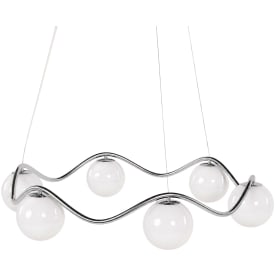 Rebello Decor Circle of Life lysekrone, krom, Ø15 cm glaskugler, Ø91 cm