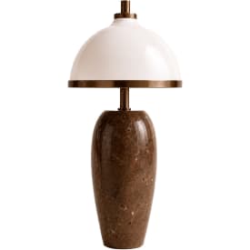 Rebello Decor Eternal Moonlight genopladelig bordlampe, brun marmor/bruneret messing