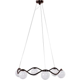 Rebello Decor Circle of Life lysekrone, bruneret messing, Ø15 cm glaskugler, Ø91 cm