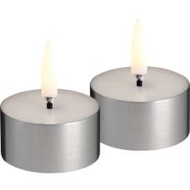 Uyuni LED fyrfadslys, batteri, sølv