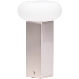 Hübsch Low uppladdningsbar bordslampa, nickel
