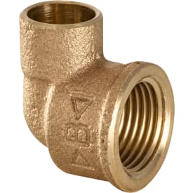 10 stk Messing loddevinkel muffe/muffe, 15 mm x 3/4" - 90°