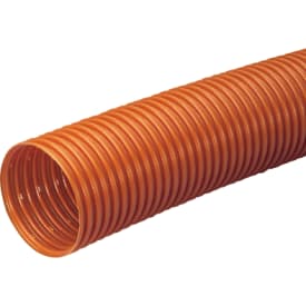 50 meter Wavin 126/113 mm PVC-drænrør med 1,5 x 5 mm slids, brun