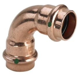 Viega Profipress bøying, 90°, tappevann, varme, muffe/muffe, 28 mm