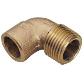 Messing lodde albue muffe/nippel, 15 mm x 1/2" - 90°