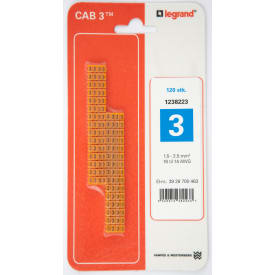 120 stk CAB3 Ledningsmerke 1,5–2,5 mm² merket: 3 (P120)