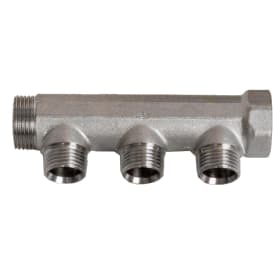 3/4&quot; x 1/2&quot; 3-grenad CC 35 fördelarrör mässing TEA-beläggning m/koppling.