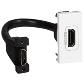 HDMI-kontakt med 15 cm kabel med kontakt, 1M Vit