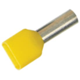500 stk Grommet Isolert dobbel 2x1,0 mm² gul A1-8ETW2