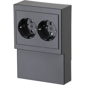 Paneluttag Schuko dubbel 16A antracit