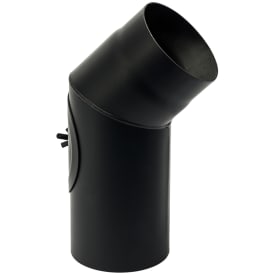 150 mm Metalbestos Sort røykrørsbøy 45° med rengjøringsklaff