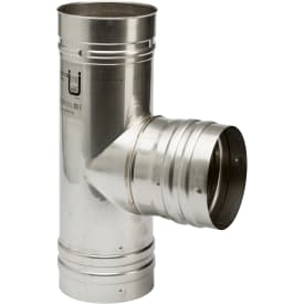 100 mm Metalbestos Omega T-stykke 90° med fast grenrør