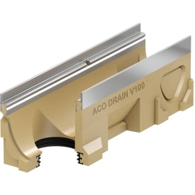 ACO V100S 500 mm kanal 5.2 med rustfri ramme/uttak, uten rist