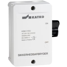 Säkerhetsbrytare 16A 3P grå/svart KSM316U/2xM20