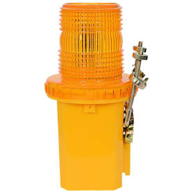 LED-blinklys, gul linse og brakett