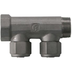 3/4&quot; x 15 mm 2-grenet CC35 fordelerrør messing TEA-belegg m/kobling