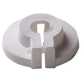 Plastrosett todelt m/krage, hvit, 15 mm - 1/4"