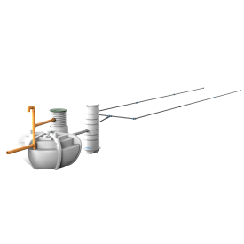 WaterCare 2300 l 3-kammertank til gravitation, 5PE