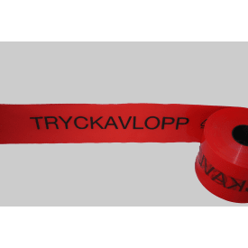 Merkebånd, rød TRYCKAVLOPP, 125 mm, 250 m