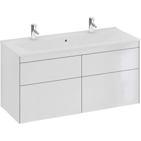 Ifö Sense dobbelt håndvask 121 x 47,2 cm med hanehul, overløb og  rengøringsvenlig overflade | 15432 | LavprisVVS.dk