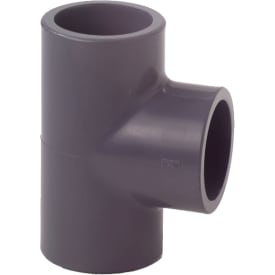 +GF+ tee, 90°, Ø32 mm, plast, grå