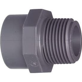 +GF+ overgangsnippel, Ø25 mm x 3/4", plast, grå
