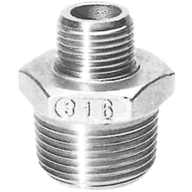 Rustfri brystnippel 1/2" x 1/4"