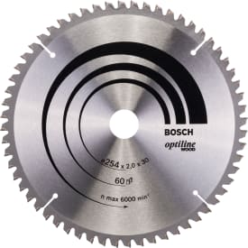 Bosch Optiline Wood rundsavklinge Ø254/30 - 60tands