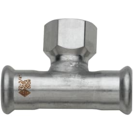 Turbo Press tee med muffe, 22 mm x 1/2" x 22 mm (M)