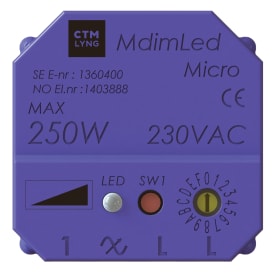 Dimmer MDIM LED mikrodimmer 3–250 W for innfelt bruk