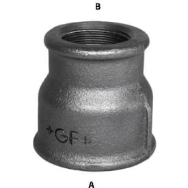 Sort fittings formmuffe 1" x 3/4"