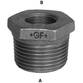 Sort nippelmuffe 3/4" x 1/2"