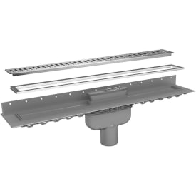 Purus Line komplet gulvafløb, 800 mm, Ø75 mm, rustfrit stål
