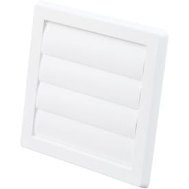 Duka lamellventil, Ø100 mm, 180x180 mm, hvit