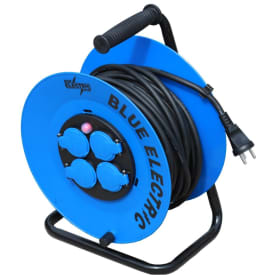 Mini kabeltromle 3x1,5 mm² i blå/sort - 10 meter