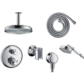 Hansgrohe Axor Montreux komplett dusjsett for innbygning, Krom (med takmontert hoveddusj)