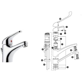 Reservedelsoversikt - Børma Ecomix Servantarmatur S5000DWW