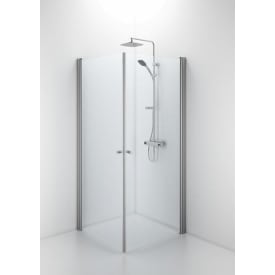 Contura Shower Space brusedør, 57 cm, klart glas, aluminium profil