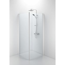 Contura Shower Space dusjdør, 87 cm, klart glass, hvit profil