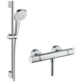 Hansgrohe Croma Select E Vario Dusjsett m/Termostat 65 cm, Krom/Hvit