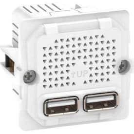 LK Fuga 2 x USB lader, 2,1A, 1 modul, uden afdækning