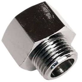Mässing spidsmuff, krom, 1/2" x 3/8"