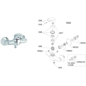 Reservedelsoversigt - Damixa Jupiter Brusebatteri